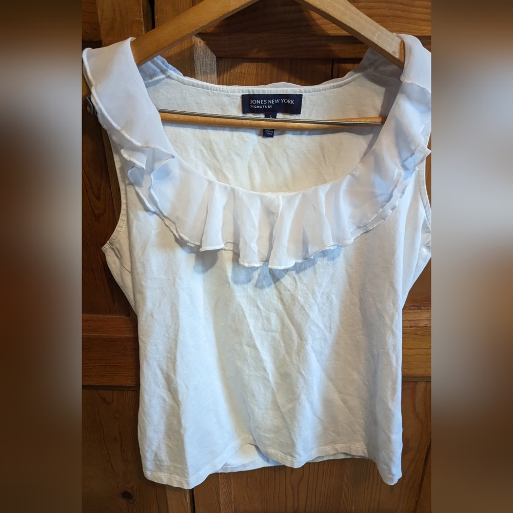 White Knit Jones New York white top, women's large